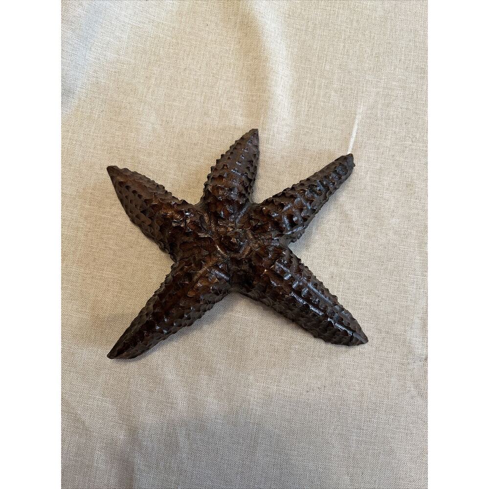 Wonderful hand carved Wood Starfish Art Decor Ocean Beach Fish Summer